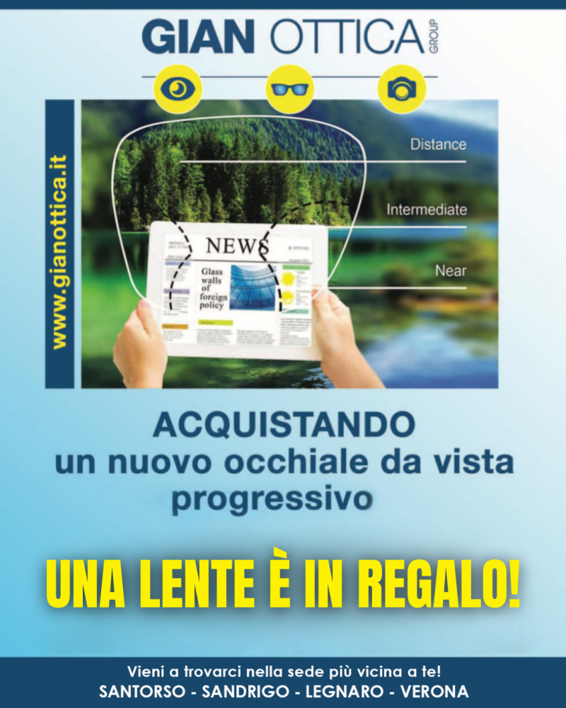 Continua la promo 2x1 sugli occhiali progressivi